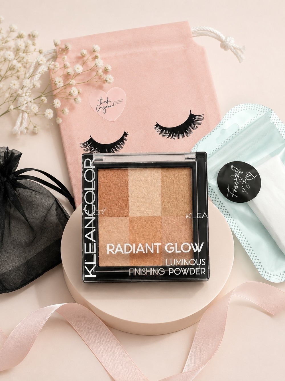 Kleancolor Radiant Glow Luminous Finishing Powder Warm Peach Mosaic